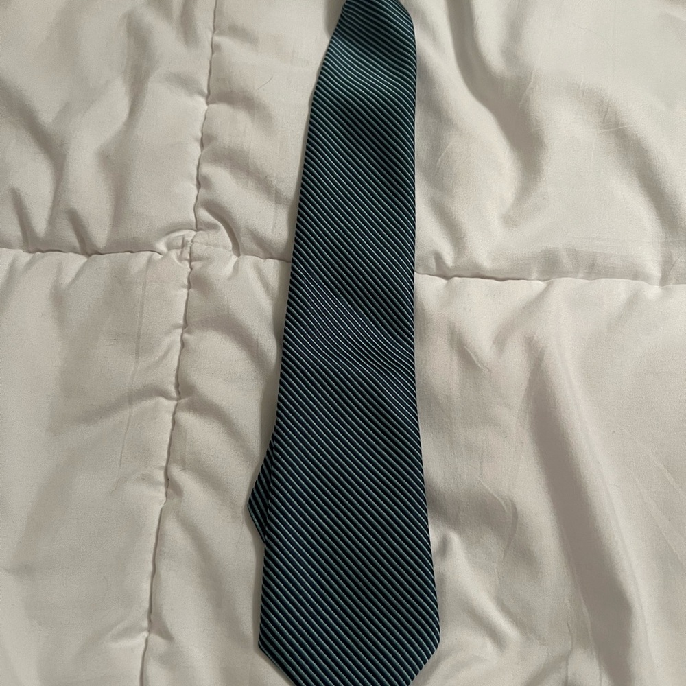 BOYS Striped Black and Green Clip on Tie Wedding, formal, special occasions